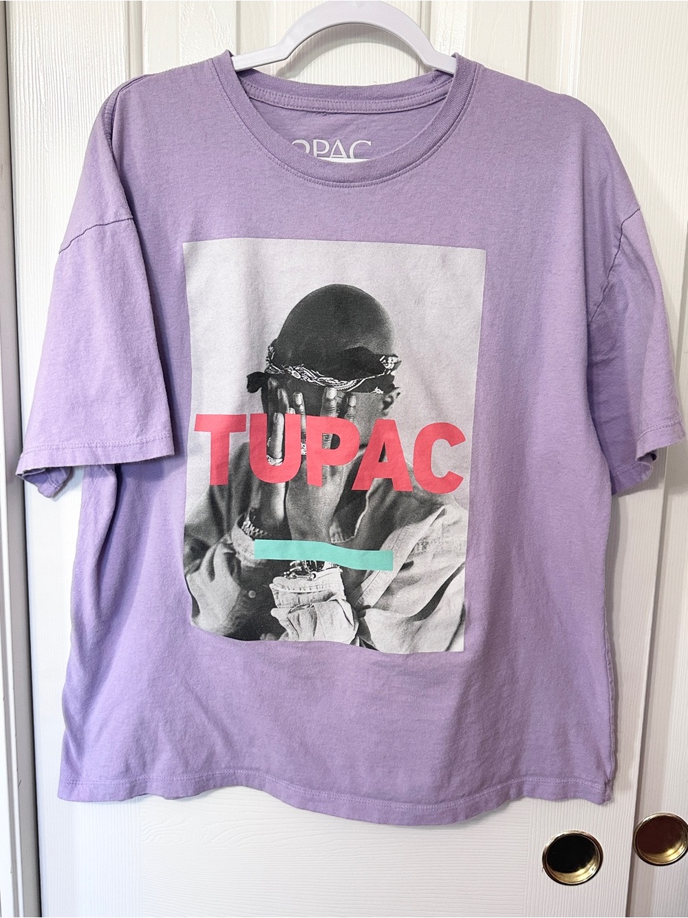 Tupac Graphic Crewneck T-Shirt - Lavender